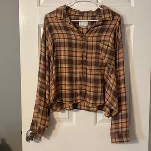Soft cropped flannel